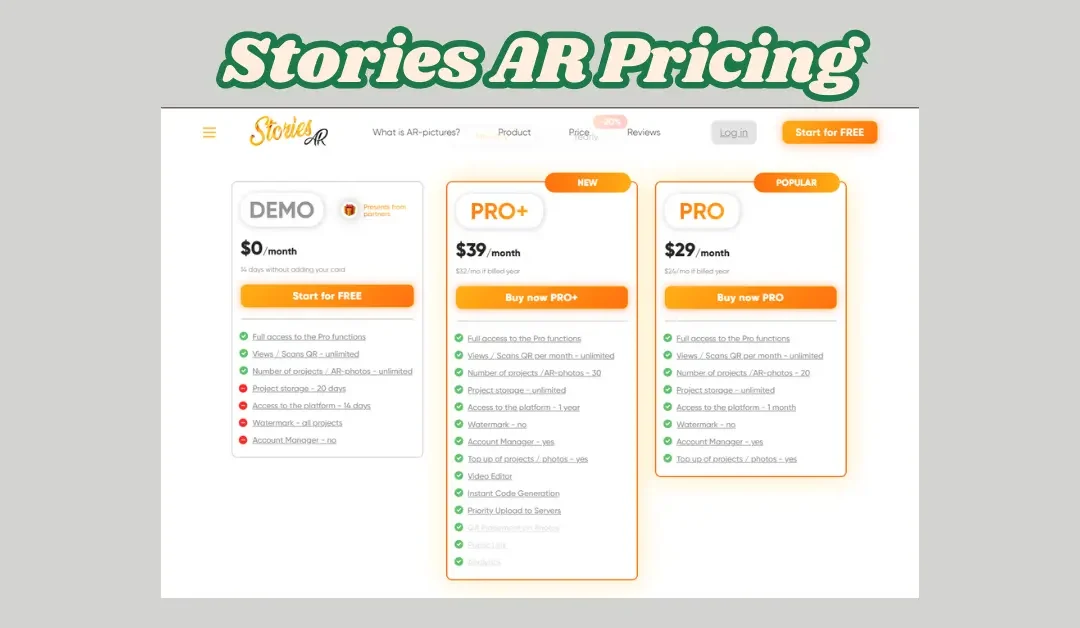 Stories AR Pricing