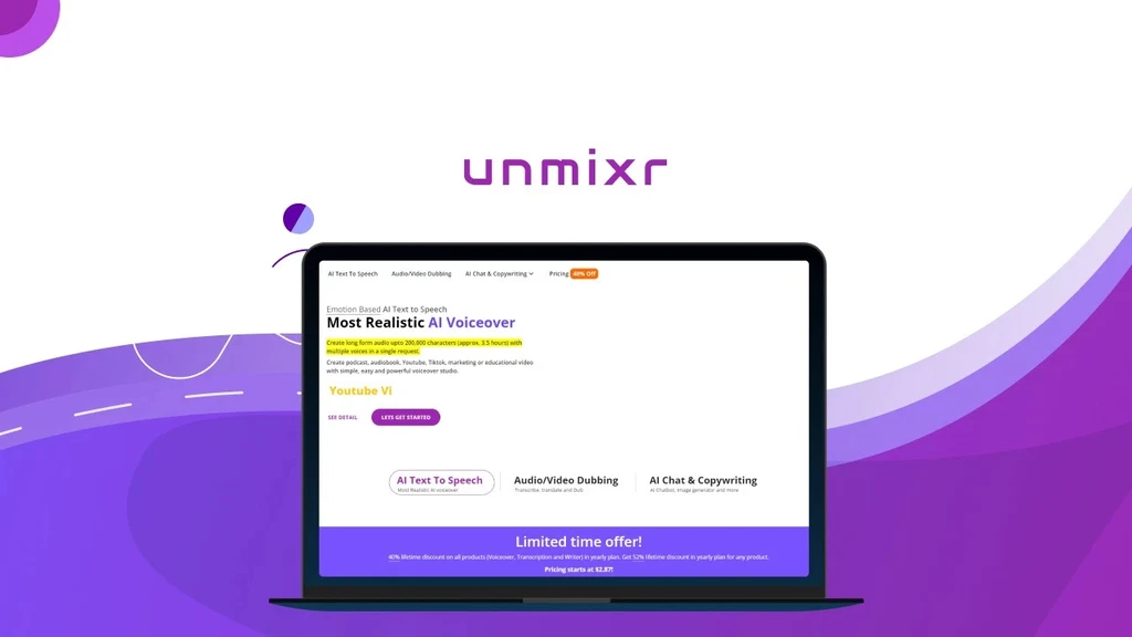 Unmixr AI Lifetime Deal: Your One-Stop Solution for Content Creation